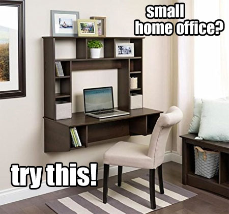 Standing Floating Wall Desk in Small Home Office