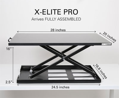 X-Elite Pro Standing Desk Converter Dimensions