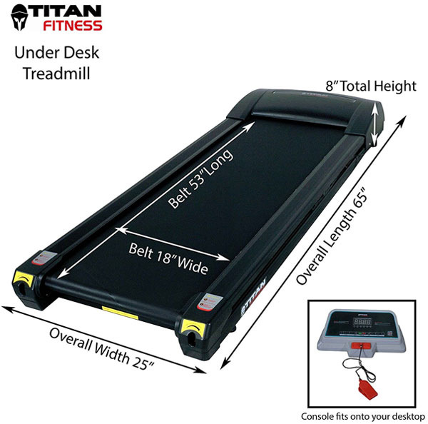 Dimensions of Titan Fitness Under Desk Walking Treadmill