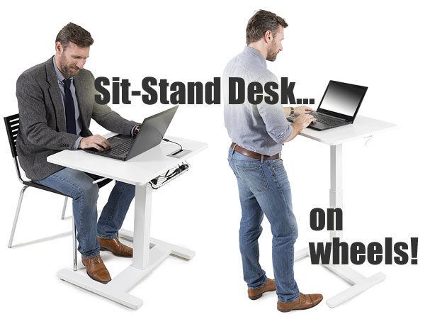 FitDesk Sit-Stand Desk on Wheels