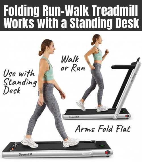 Folding Costway SuperFit Treadmill for Walking, Running and Standing Desks